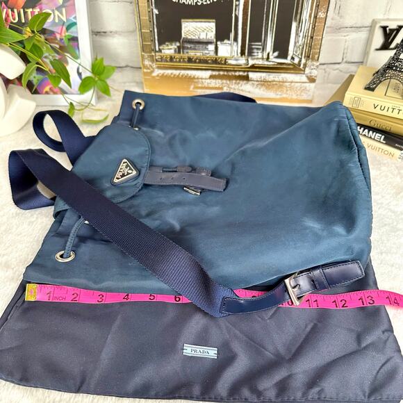 Prada Blue Nylon Backpack Good Used Condition with cards and dust bag - Picture 14 of 16